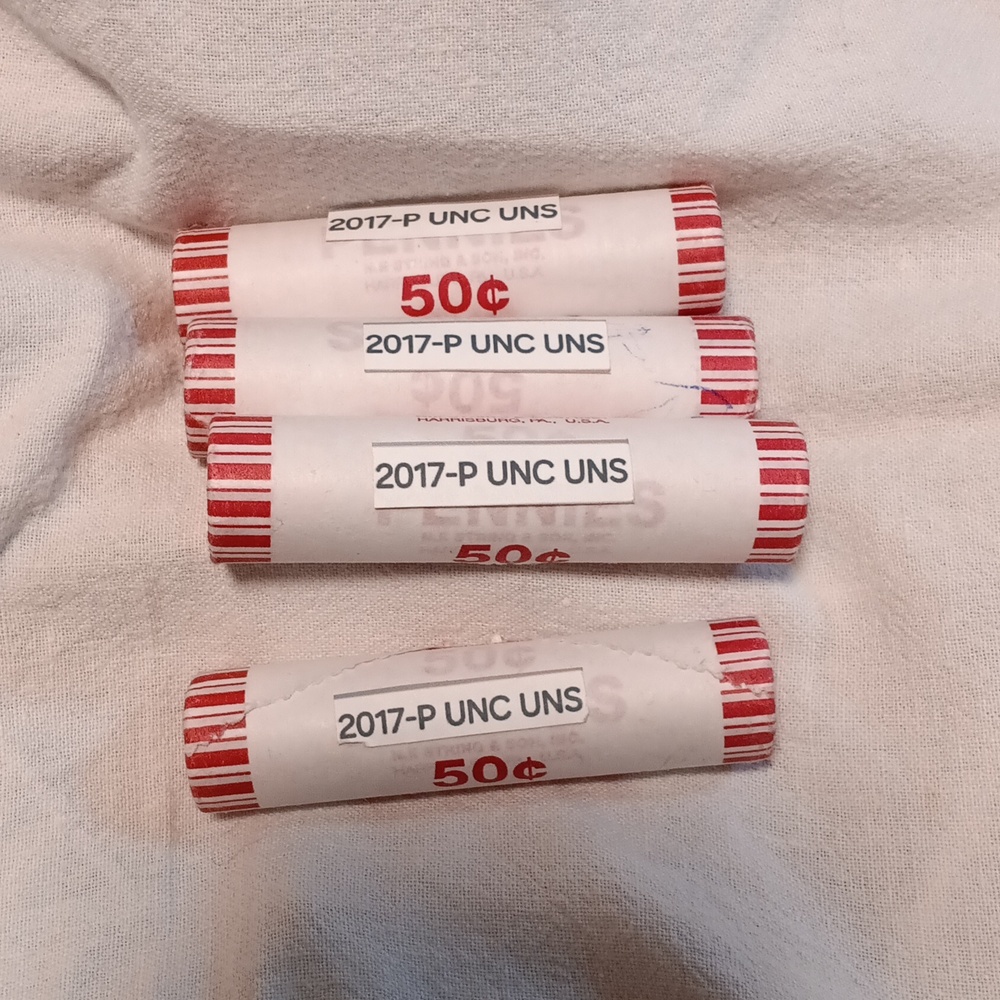 2017 P Mint Penny Roll. Bank Rolled Uncirculated And Unsearched Rolls. 4 Rolls